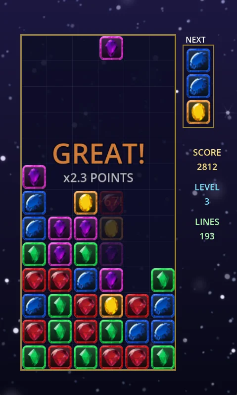 A GREAT! chain combo clearing gems